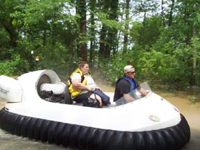 Hovercraft rescue flood Bedford Indiana